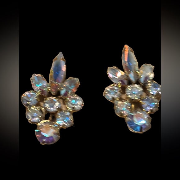 Nwots AB Rhinestone Earrings 1.5” - Picture 3 of 8